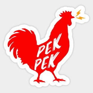 PEKPEK ROOSTER SOUND PINOY WORD RED Sticker